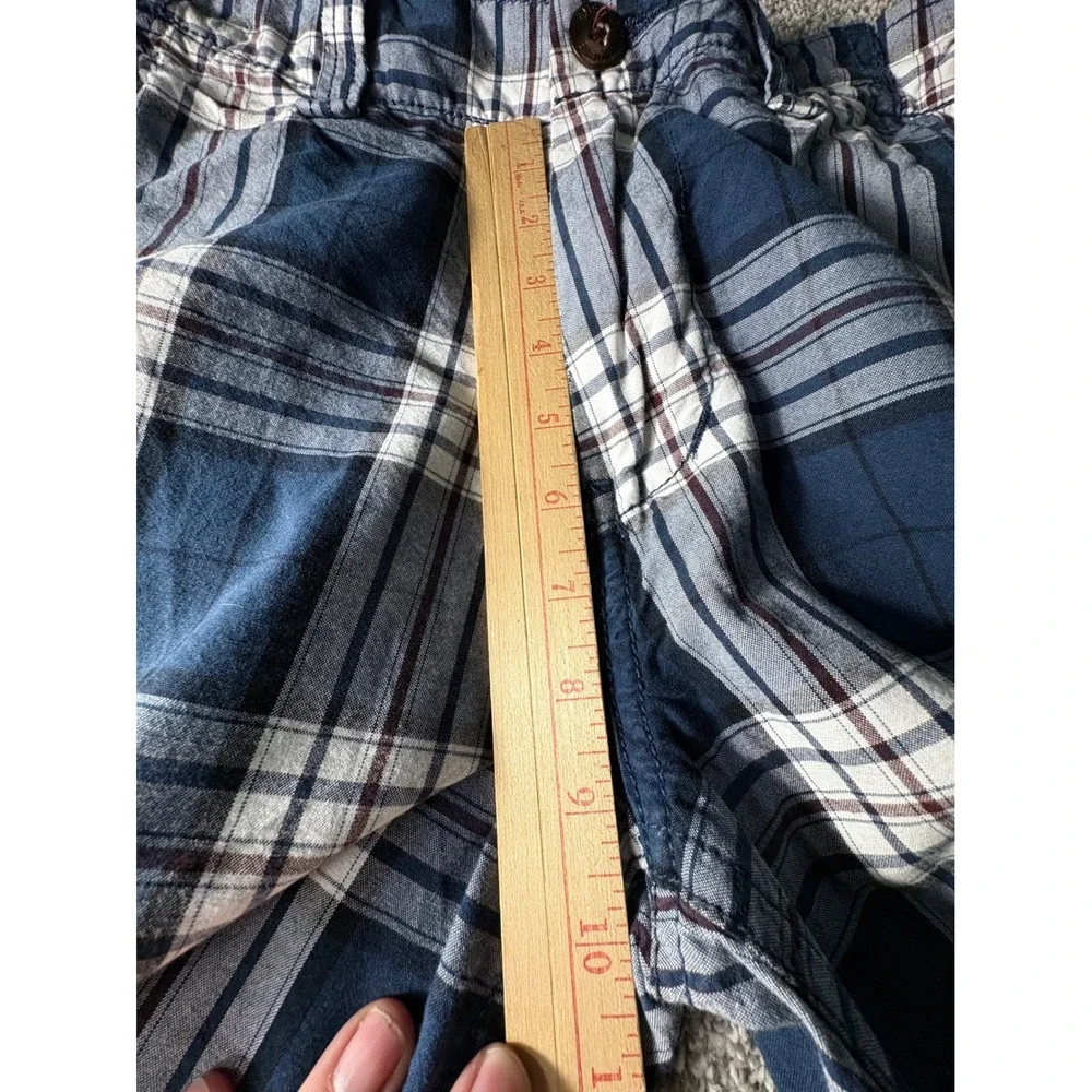 American Eagle Outfitters Mens Blue Plaid Classic Length Shorts Size 30